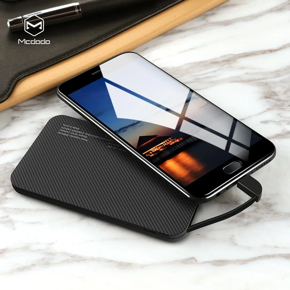 Mcdodo 5000mAh Power Bank with Micro USB cable, Micro USB to lightning adapter