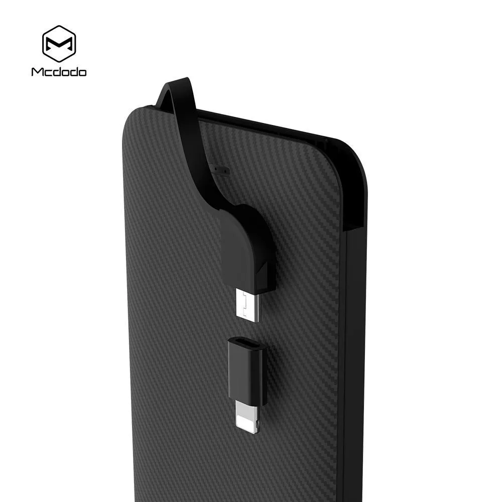 Mcdodo 5000mAh Power Bank with Micro USB cable, Micro USB to lightning adapter
