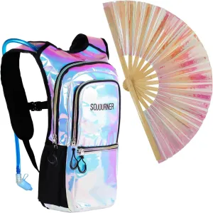 Medium Hydration Pack and holographic pink fan bundle