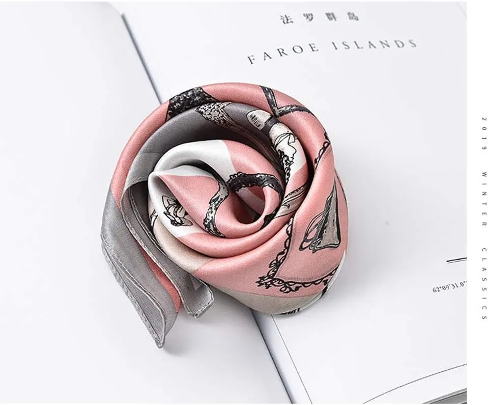 MEISEE Mulberry Silk Scarfs Women Small Square Scarf 21" x 21" Breathable Lightweight Neckerchief Headscarf