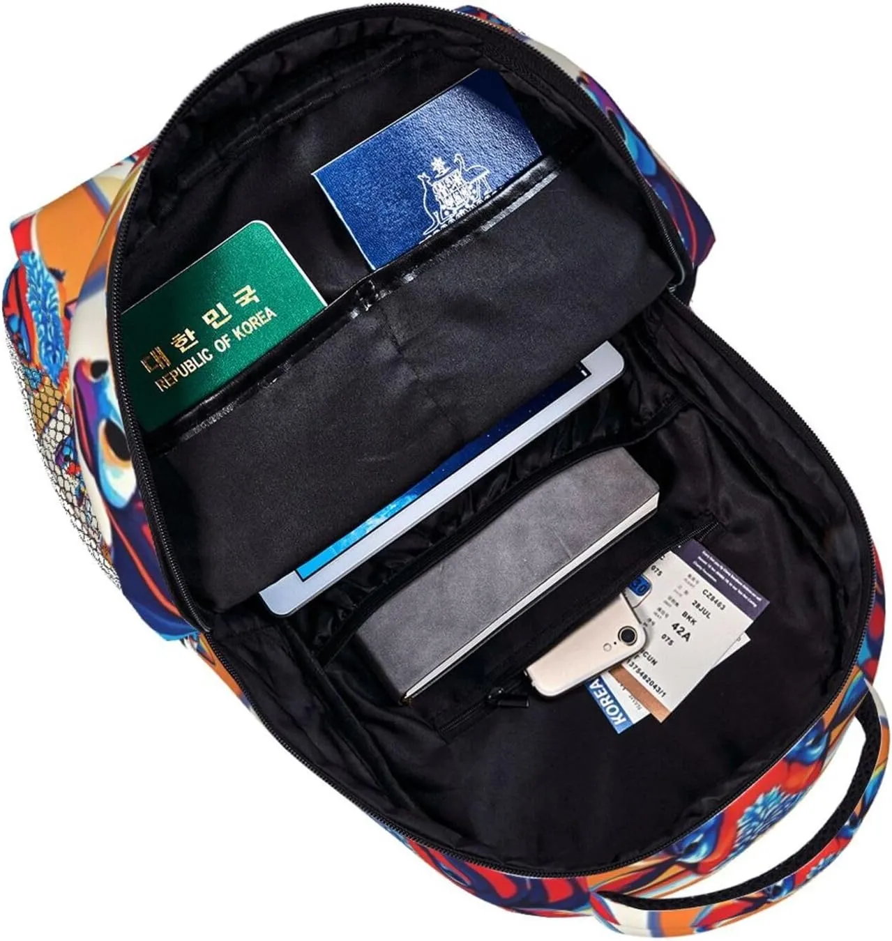 Men & Women Lightweight Cute Highland Cattle Art Casual Daypack Large Capacity Bookbag With Adjustable Shoulder Straps for Gym Business Bicycle