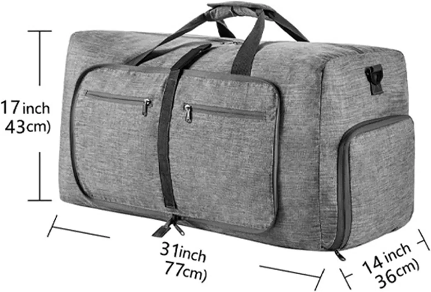 Men's and Women's Foldable Large Capacity Sports Fitness Training Tote Backpack Large Yoga Organizer Shoe Compartment (Gray)