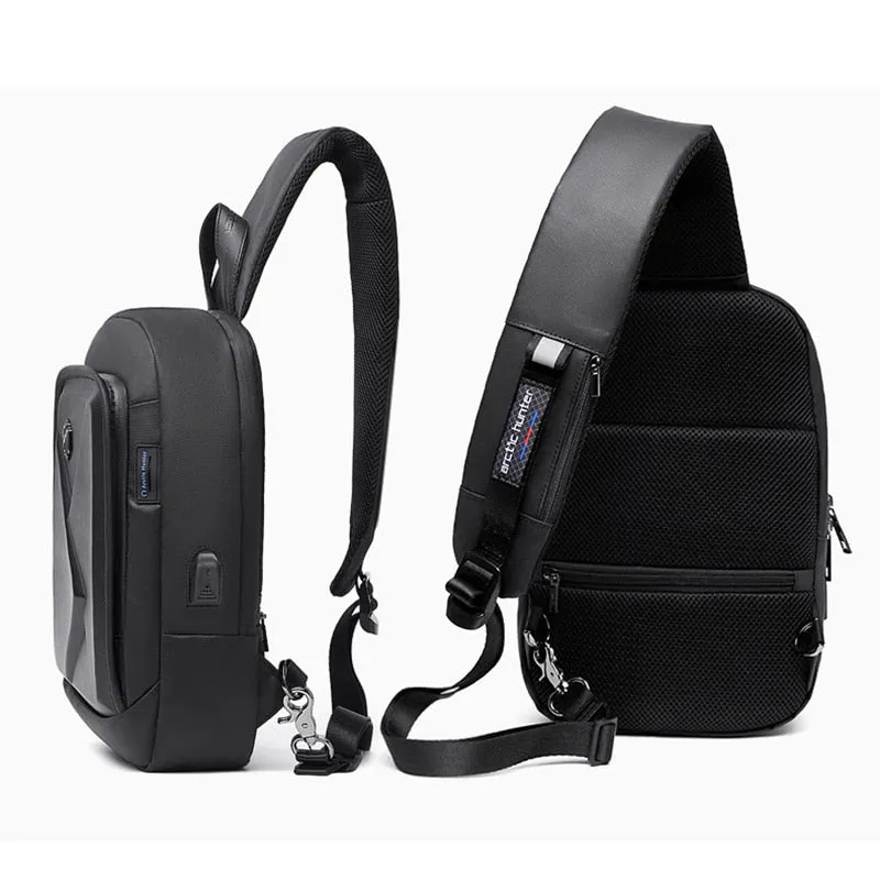 Men's Backpack Chest/Shoulder Bag Casual Large Capacity Backpack - Black
