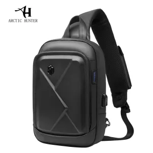 Men's Backpack Chest/Shoulder Bag Casual Large Capacity Backpack - Black