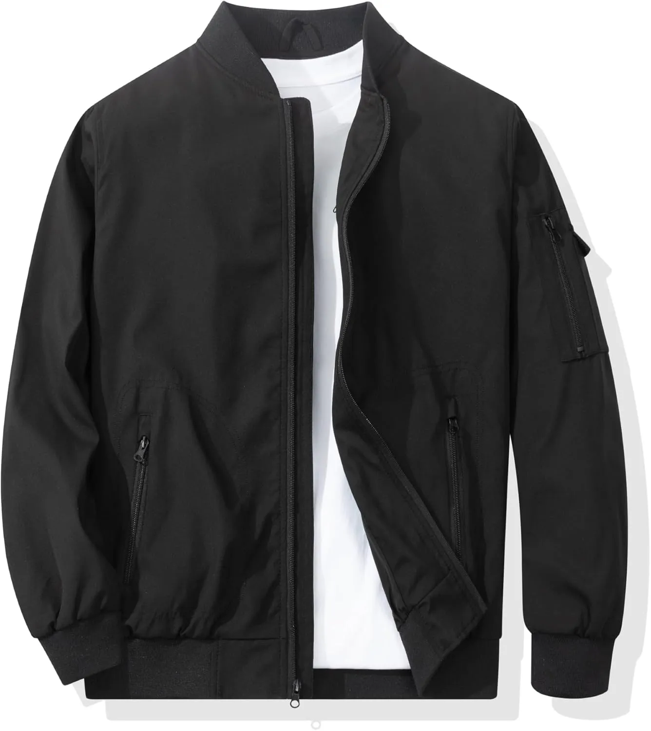 Men's Bomber Jacket Casual Fashion Lightweight Windbreaker Outdoor Flight Coat Jackets