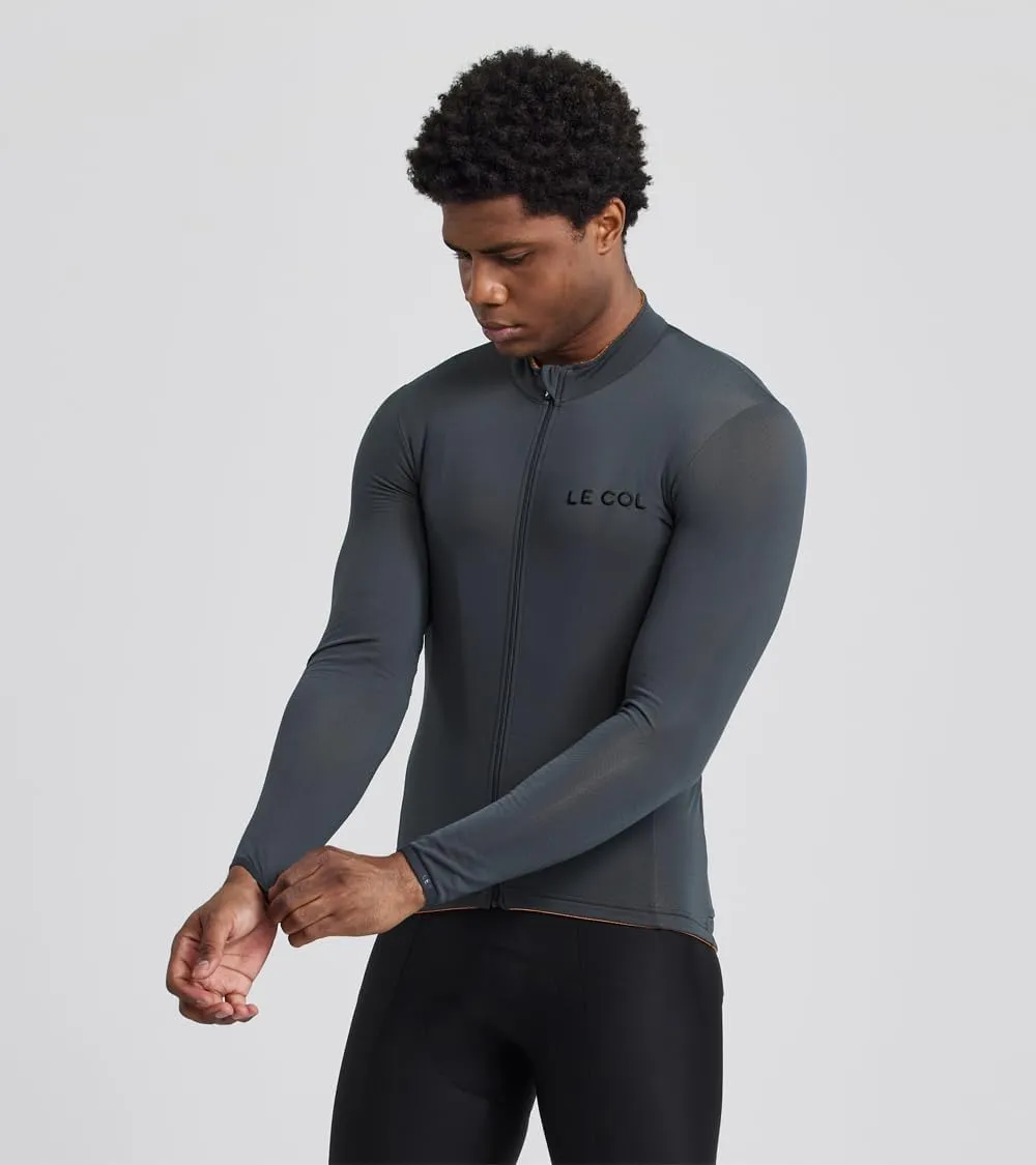 Men's Hors Categorie Jersey | Long Sleeve Bike Shirt | Thermal Fabric, Rear Pockets, Lightweight