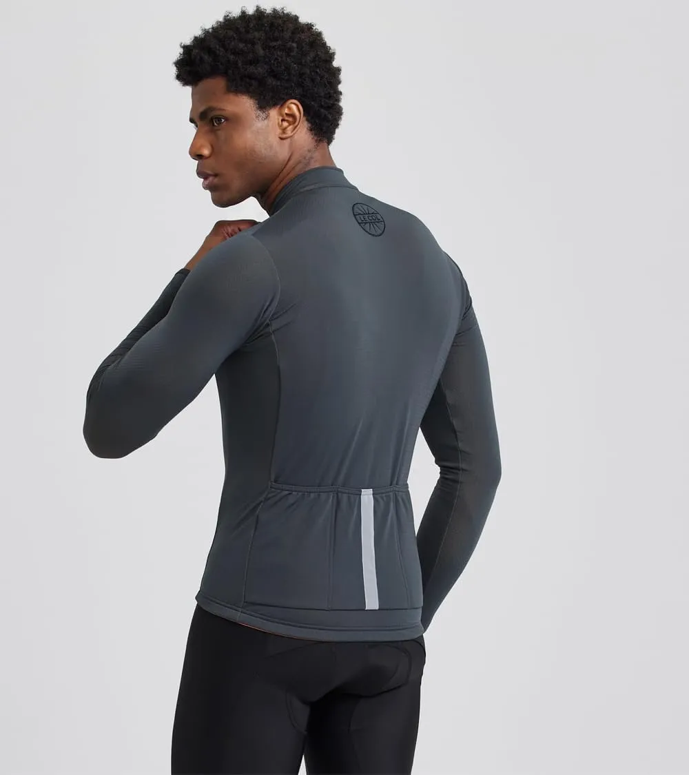 Men's Hors Categorie Jersey | Long Sleeve Bike Shirt | Thermal Fabric, Rear Pockets, Lightweight