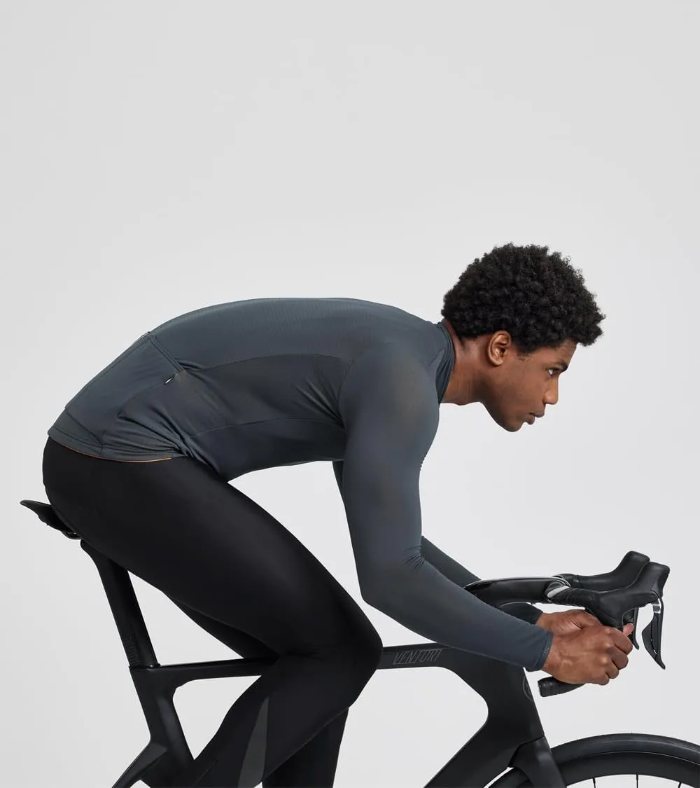 Men's Hors Categorie Jersey | Long Sleeve Bike Shirt | Thermal Fabric, Rear Pockets, Lightweight