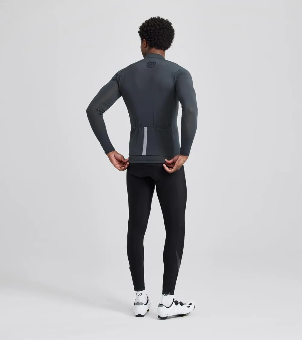 Men's Hors Categorie Jersey | Long Sleeve Bike Shirt | Thermal Fabric, Rear Pockets, Lightweight