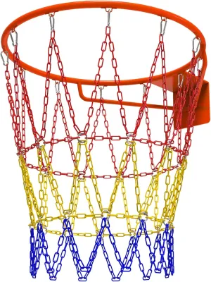 Metal Chain Basketball Net - 18" Universal Fit, Rust-Proof Coated Steel Chains with Snap Clips, Instant Setup for Outdoor Courts & Streetball | Loud Clink Sound, All-Weather Durability​