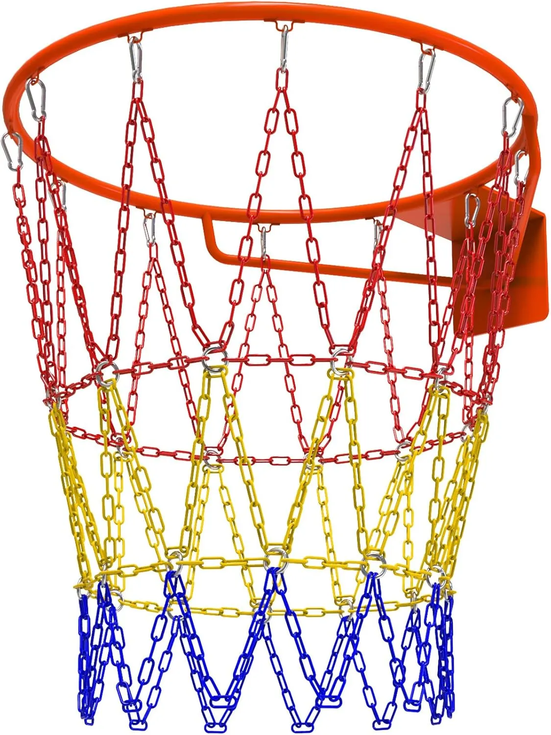 Metal Chain Basketball Net - 18" Universal Fit, Rust-Proof Coated Steel Chains with Snap Clips, Instant Setup for Outdoor Courts & Streetball | Loud Clink Sound, All-Weather Durability​