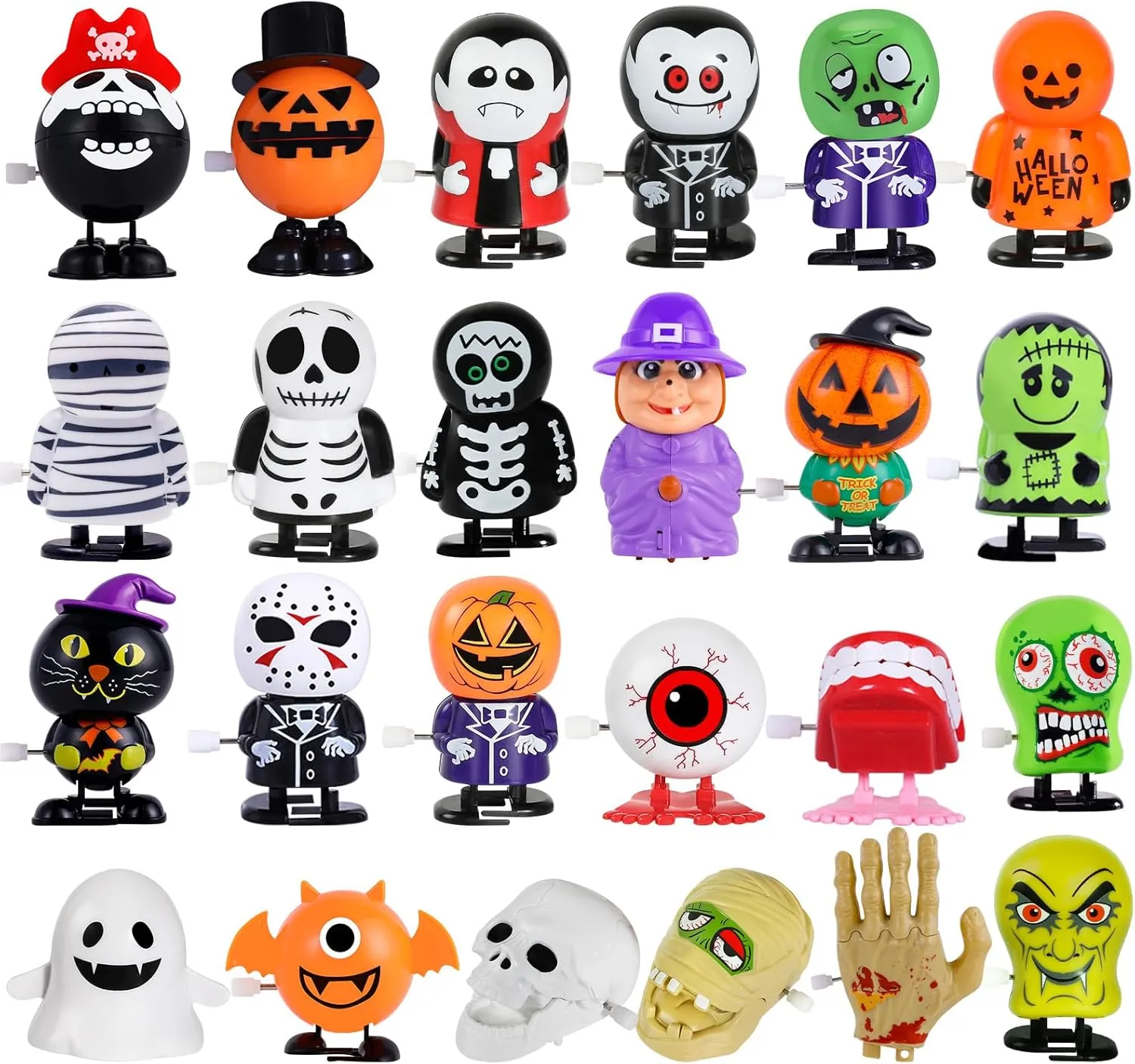 MGparty 24Pack Wind Up Toys Assortment for Kids - Halloween Toy for Goody Bags & Party Favors
