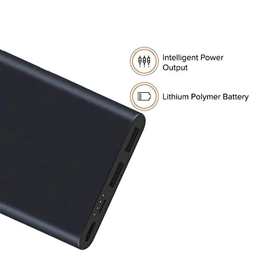 Mi 10000 mAh 3i Lithium Polymer Power Bank | Dual Input and Output Ports | 18W Fast Charging |  Metal Body