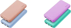Miady 4-Pack 10000mAh Dual USB Portable Charger, USB-C Fast Charging Power Bank, Slim Backup Charger Battery Pack Compatible with iPhone 16/15/14/13 Galaxy S24/22 iPad Android etc