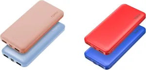Miady 4-Pack 10000mAh Dual USB Portable Charger, USB-C Fast Charging Power Bank, Slim Backup Charger Battery Pack Compatible with iPhone 16/15/14/13 Galaxy S24/22 iPad Android etc