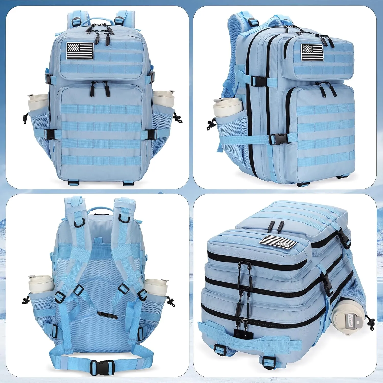 Military 45L Tactical Assault Backpack 3 day assault pack with Molle Waterproof backpack Rucksack for Tactical Backpacks