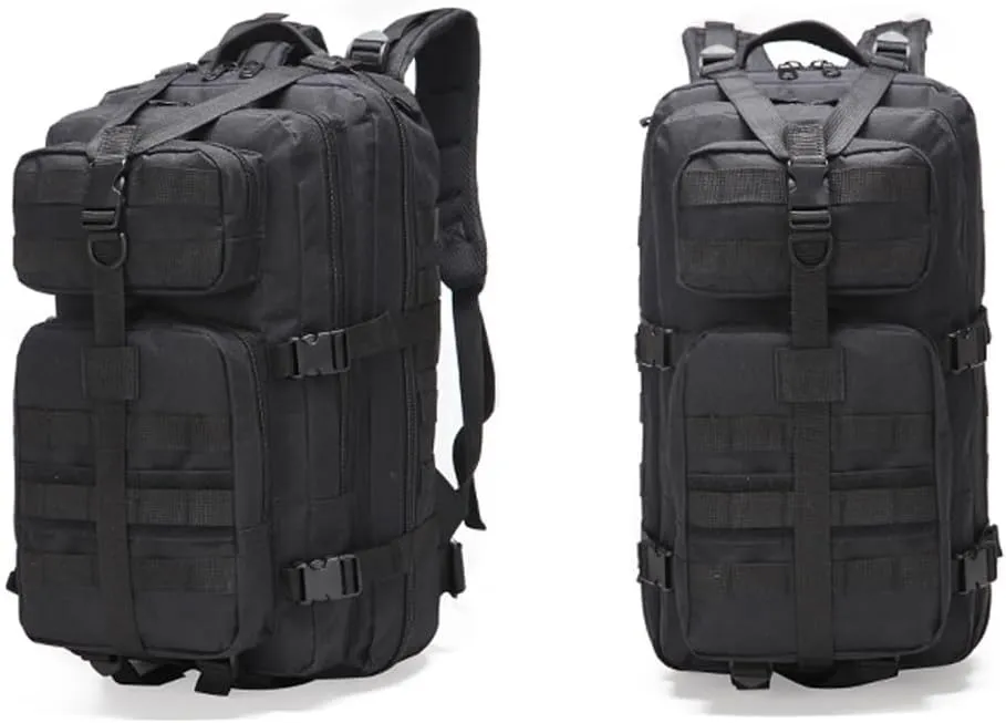 Military Tactical Backpack 3 Day Assault Pack Army Molle Bag Backpacks Rucksack 35L (Black)