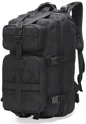 Military Tactical Backpack 3 Day Assault Pack Army Molle Bag Backpacks Rucksack 35L (Black)