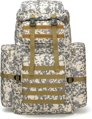 Military Tactical Backpack for Men, 100L Waterproof Camping Hiking Travel Hunting Daypack, Heavy Duty, Adjustable Straps (Camo-4)