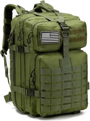 Military Tactical Backpack Men 3 Day Assault Pack 42L Large Capacity Trekking Daypack Rucksack Bag (Green)