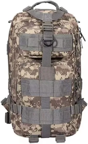 Military Tactical Camo Backpack for Men 40L Large Waterproof Camo Backpack for Hunting Tactical Travel Backpack (Gray Camo)