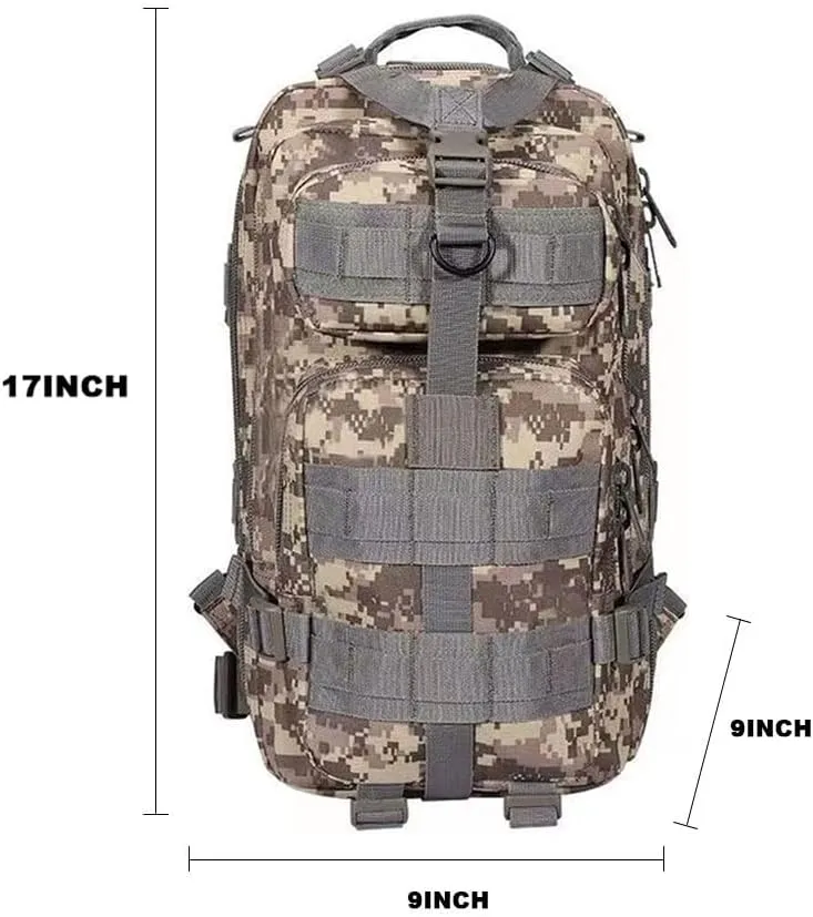 Military Tactical Camo Backpack for Men 40L Large Waterproof Camo Backpack for Hunting Tactical Travel Backpack (Gray Camo)