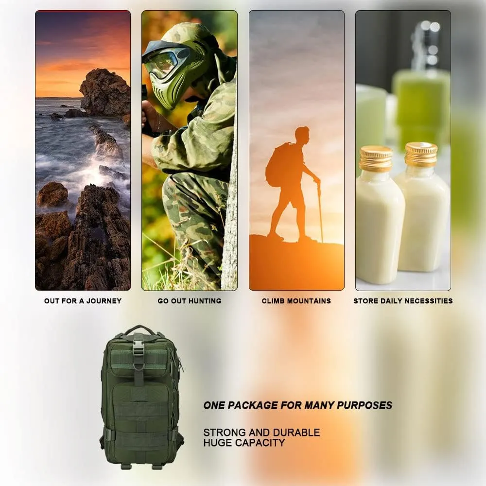 Military Tactical Camo Backpack for Men 40L Large Waterproof Camo Backpack for Hunting Tactical Travel Backpack (Gray Camo)