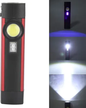 Milltrip Portable Led Black Light, Led Hand Torch with COB Light and 4 Modes, USB Rechargeable Working Lamp for Camping Biking Home Emergenc (5W)