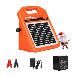 MINI400 30 Miles Solar Electric Fence Charger, 0.4 Joule Solar Electric Fence for Livestock, Horses, Cattle Sheep, Solar Fence Charger with Day or Night Mode, Easy Installation