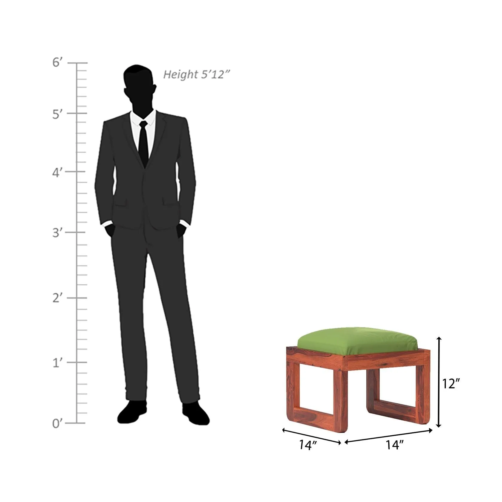 Mocha Sheesham wood Mingle Stool In Reddish Rosewood color