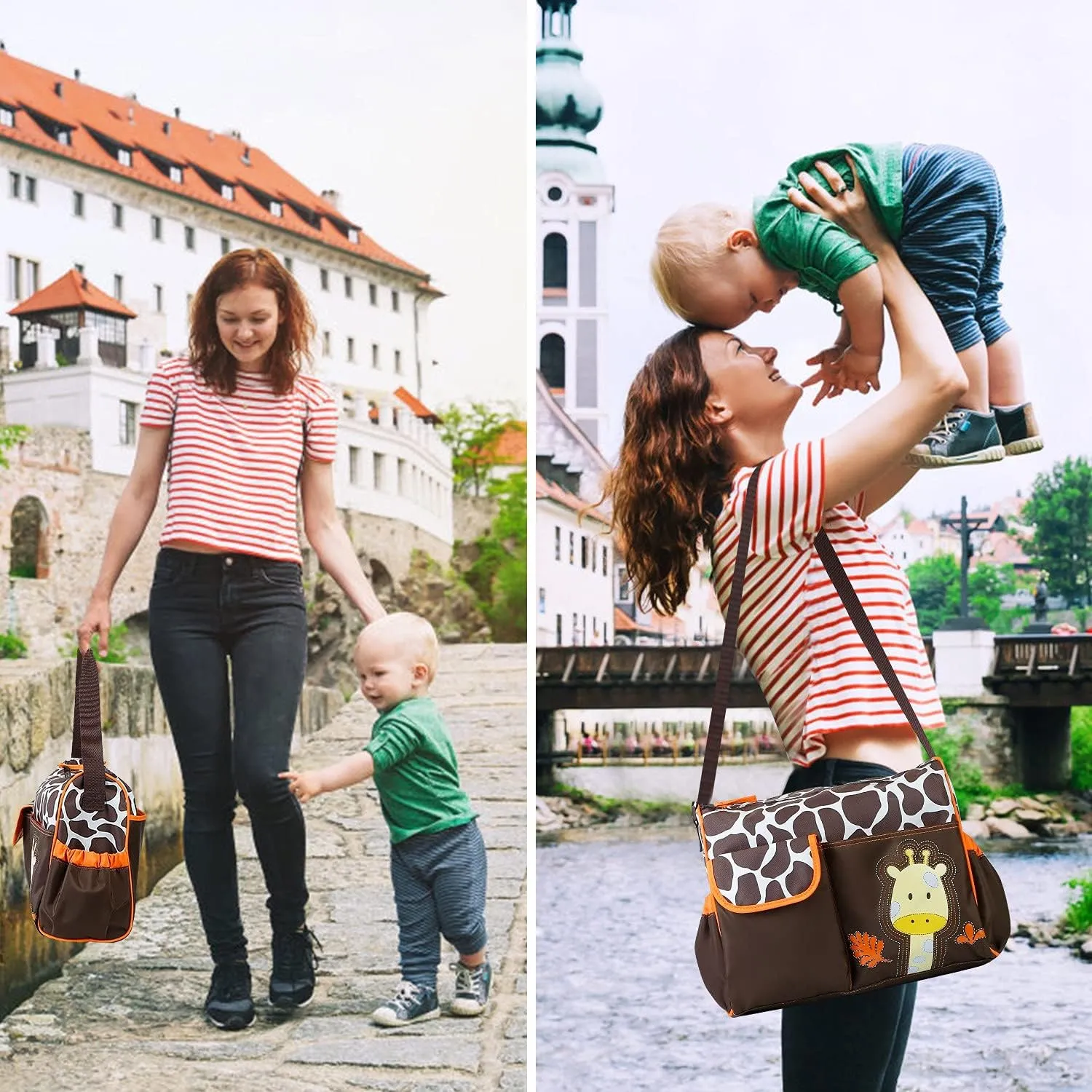 Moclever Diaper Bag Tote Baby Nappy-Mummy Diaper Duffel Shoulder Bags w/Wipeable Diaper Changing Pad