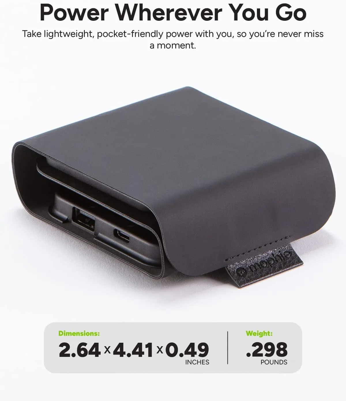 Mophie Powerstation XXL Power Bank - 20,000 mAh Large Internal Battery, (2) USB-A Ports and (1) 18W USB-C PD Fast Charging Input/Output Port, Travel-Friendly