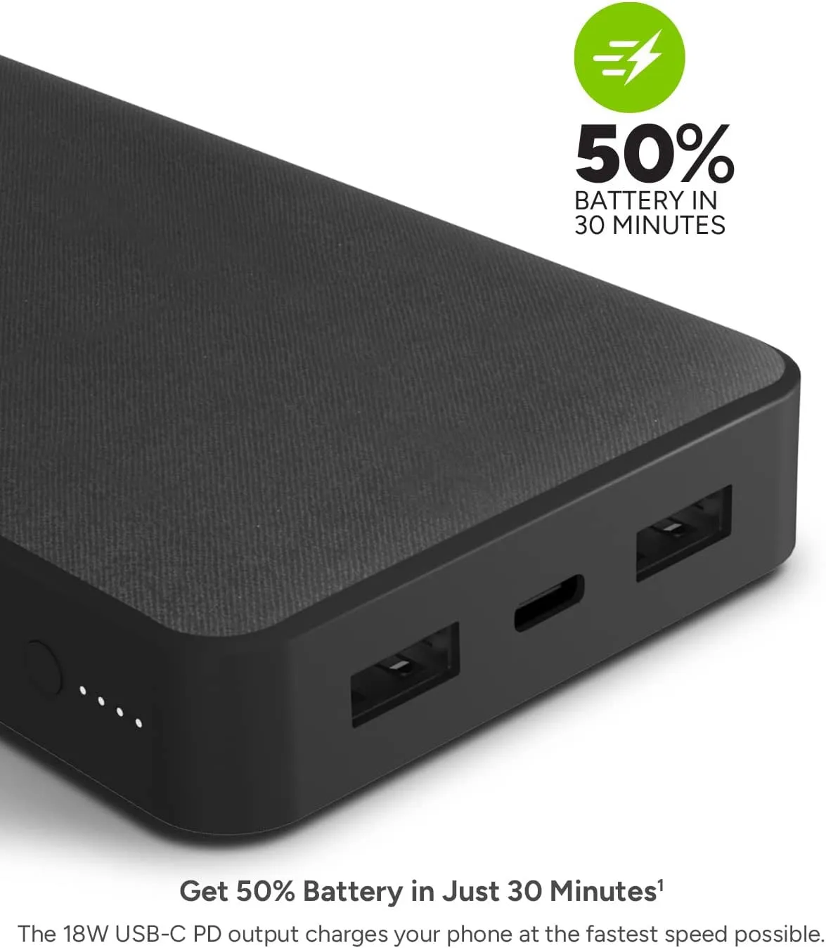 Mophie Powerstation XXL Power Bank - 20,000 mAh Large Internal Battery, (2) USB-A Ports and (1) 18W USB-C PD Fast Charging Input/Output Port, Travel-Friendly