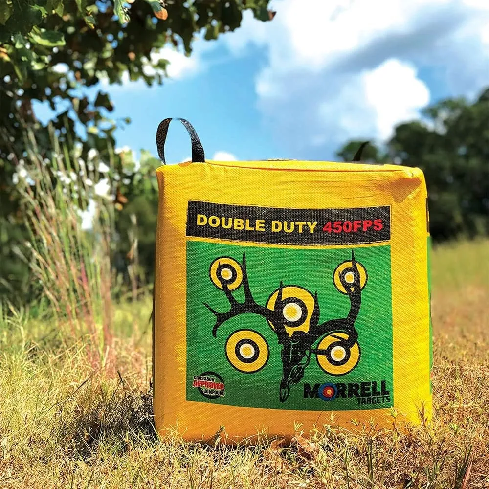Morrell Targets 4-Sided Archery Target, Field Point Shooting Bag, Double Duty