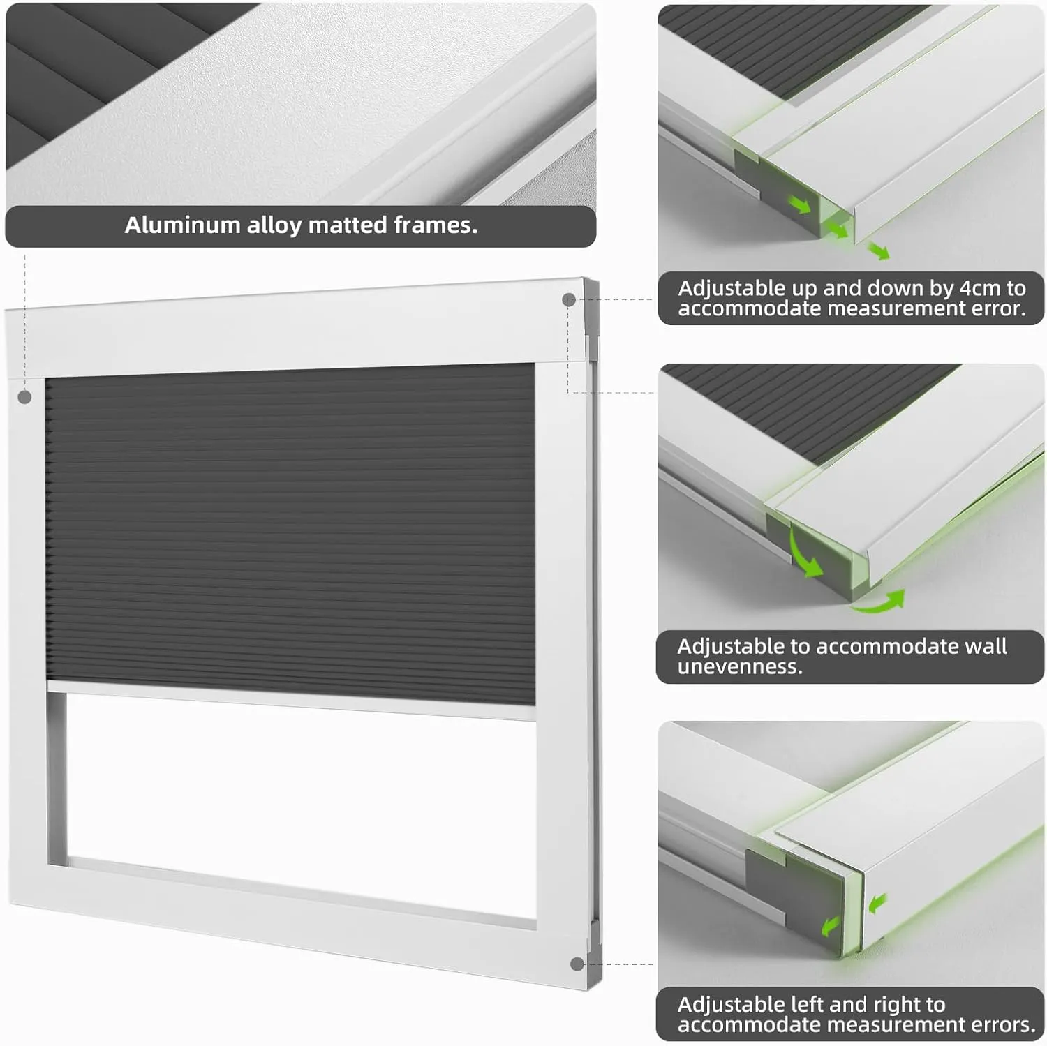 Motorized Skylight Shades Cellular Honeycomb Electric Blinds with Solar Panel Cordless Rechargeable Shades with Remote for Roof Inclined Plane Room Custom Size (Charcoal)