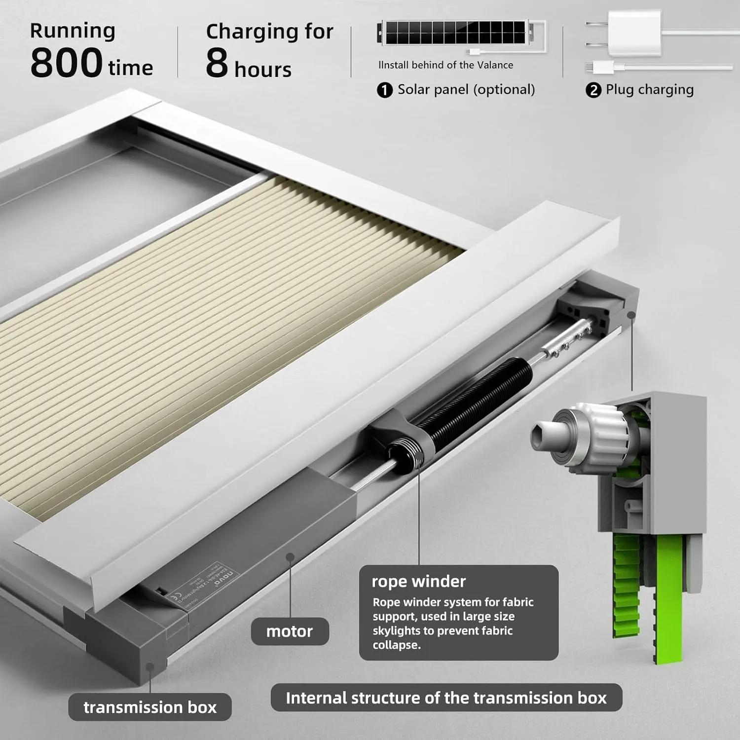 Motorized Skylight Shades Cellular Honeycomb Electric Blinds with Solar Panel Cordless Rechargeable Shades with Remote for Roof Inclined Plane Room Custom Size(Black Out Beige)