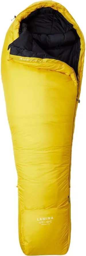 Mountain Hardwear Lamina 0 Sleeping Bag: 0F Synthetic, Electron Yellow, Long/Left Zip