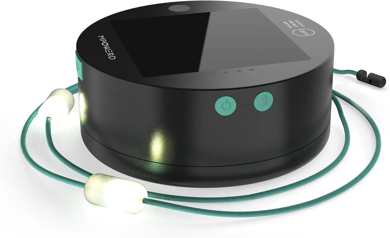 MPOWERD Luci Solar String Lights   Phone Charger: Rechargeable via Solar or USB-C, White 18', 100 Lumens LEDs, Lasts Up to 20 Hours, Waterproof, Camping, Pool/Patio, and Travel