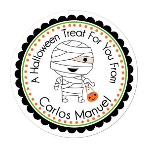 Mummy Personalized Halloween Sticker