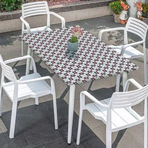 Muticolor Tablecloth for Folding Table Checked Design Elastic Edge Fitted Tablecloth for Rectangle Table Abstract Fits up 5 Foot Tables
