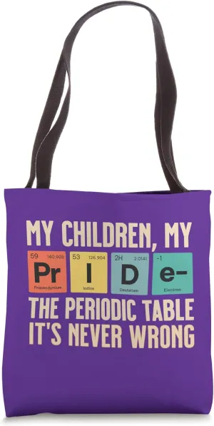 My Offspring, My Elemental Joy Periodic Table of Family Love Tote Bag