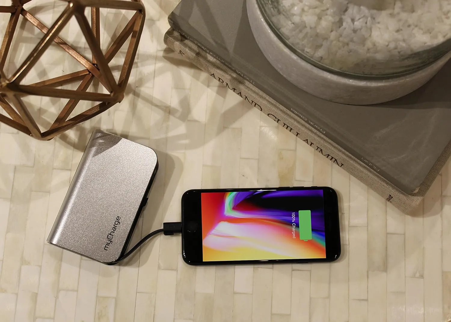 myCharge Portable Charger with Wall Plug – 10050mAh Fast Charging – Power Bank for iPhone, Samsung, Android & More - External Battery Pack Portable Charger with Built-in Cables (Lightning   Micro USB)