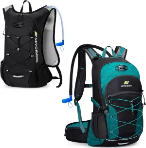 N NEVO RHINO Lightweight Hydration Backpack, 12L 2L Water Bladder, 20L 2LBladder with Rain Cover, Hydro Water Daypack for Cycling Hiking