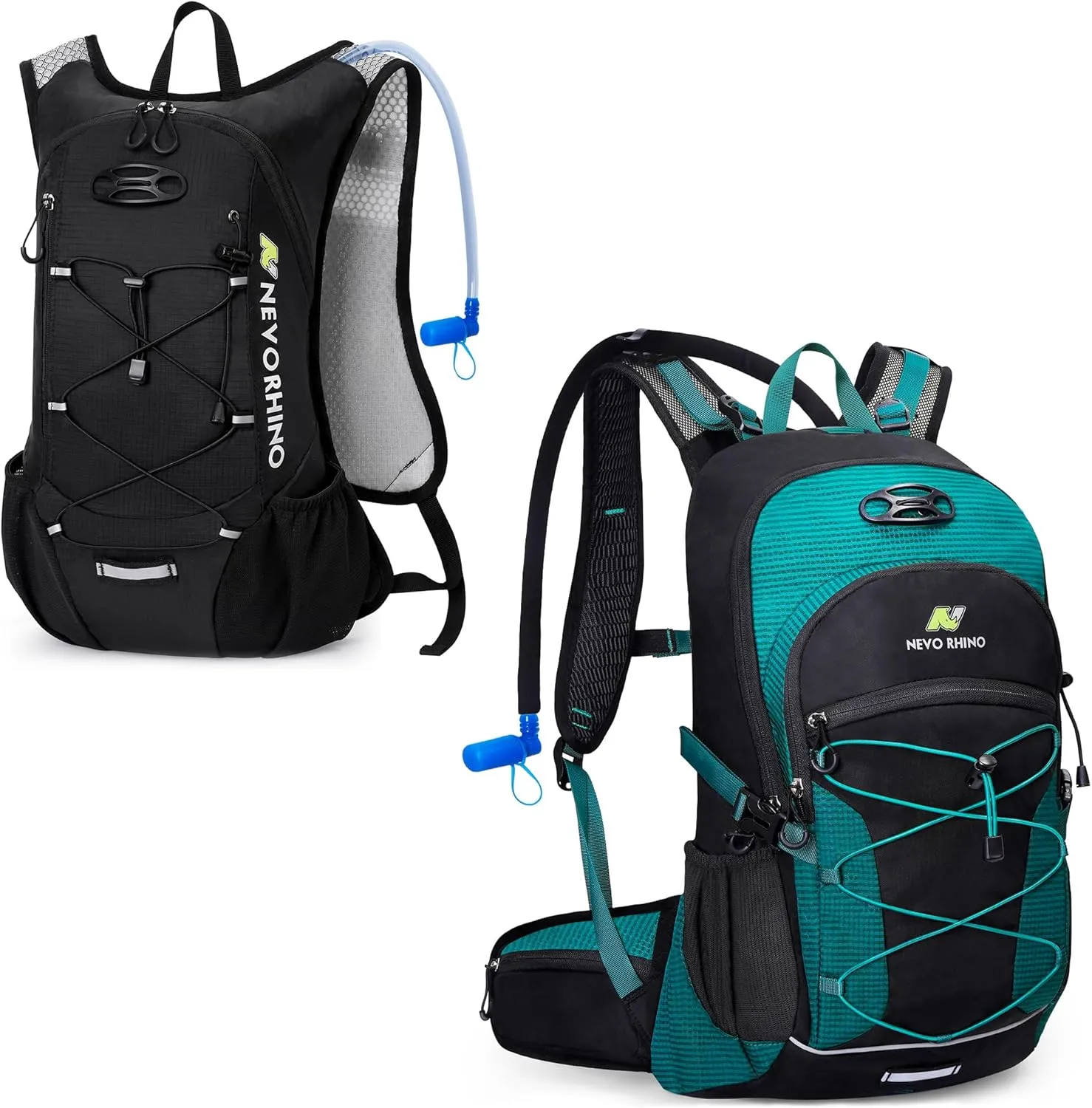 N NEVO RHINO Lightweight Hydration Backpack, 12L 2L Water Bladder, 20L 2LBladder with Rain Cover, Hydro Water Daypack for Cycling Hiking
