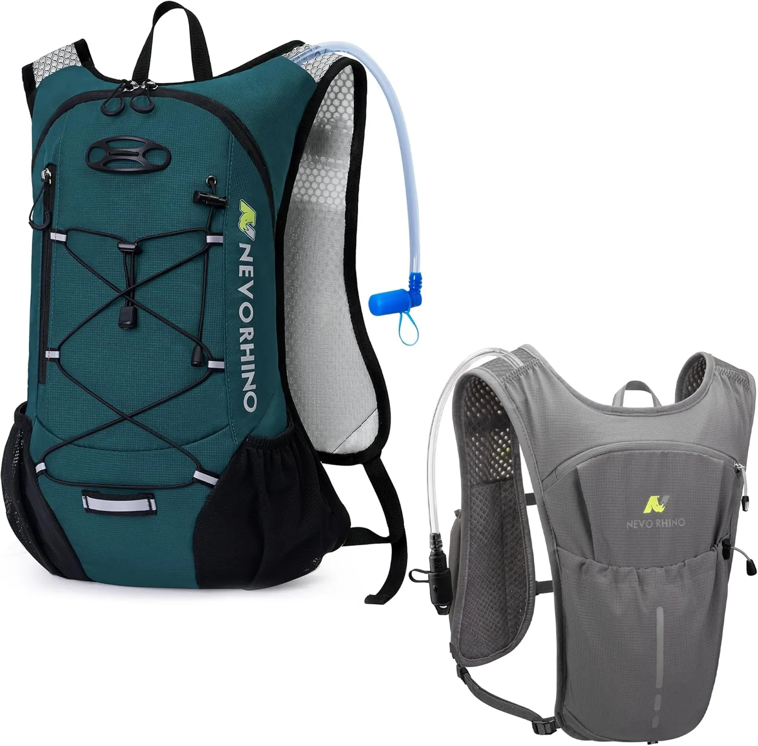 N NEVO RHINO Running Hydration Vest with 2L Water Bladder, Running Vest with 1.5L Water Bladder, Hydration Water Vest for Hiking, Trail Running, Marathons, Cycling