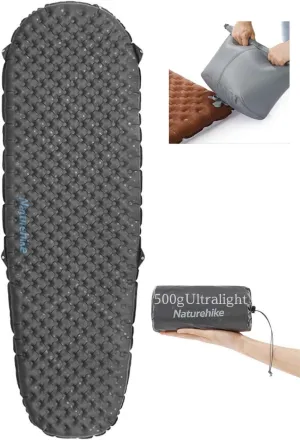 Naturehike Camping Mattress R-Value 5.8 Camp Bed Adults Camp Cot Folding Beds Sleeping Mat Pad Single Adults Foldable 0.88LB/0.4KG Light Hiking Fishing Travel[SGS Certified] (R3.5-Black, Mummy-Big)