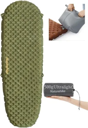 Naturehike Camping Mattress R-Value 5.8 Camp Bed Adults Camp Cot Folding Beds Sleeping Mat Pad Single Adults Foldable 0.88LB/0.4KG Light Hiking Fishing Travel[SGS certified] (R3.5-Green, Mummy-Small)