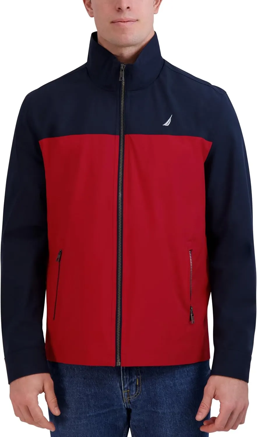 Nautica Men's Lightweight Windbreaker Jacket-Water-Resistant, Ideal for Golf, Hiking, Boating Adventures & Casual Wear