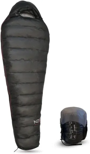 NEAR ZERO 18°F 850  Power Down Fill Mummy Sleeping Bag for Adults | Ultralight, All Season, Backpacking Sleeping Bag for Hiking & Camping | 10D 470T Nylon Taffeta