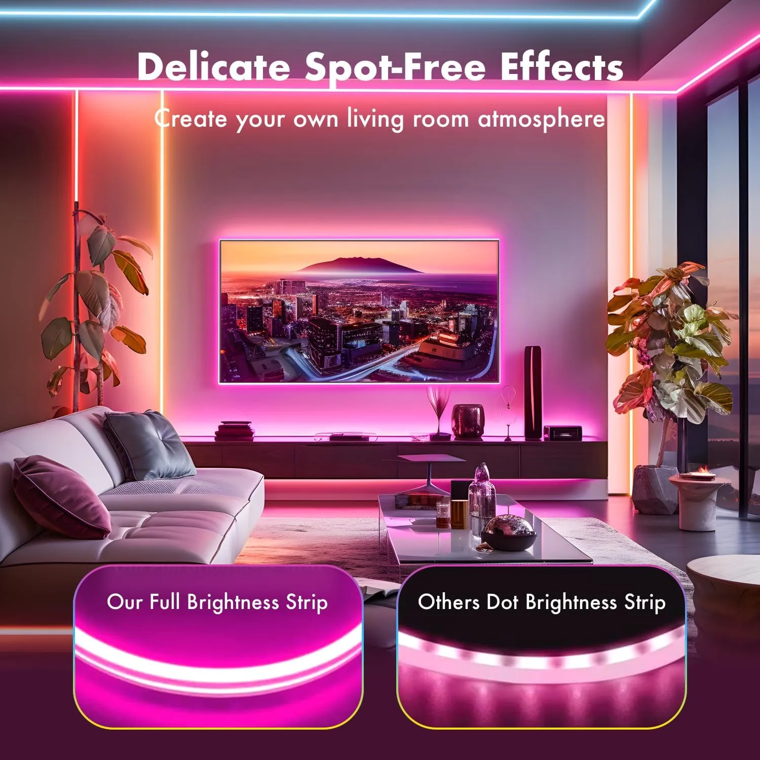 Neon Rope Lights, 2x50FT RGB LED Strip Lights, App Control, IR Remote, Outdoor IP67 Waterproof, Music Syncing, Flexible DIY Design for Bedroom, Gaming, Party, Christmas Decor